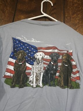 Wrangler mens medium flag american dogs patriotic short sleeve tee